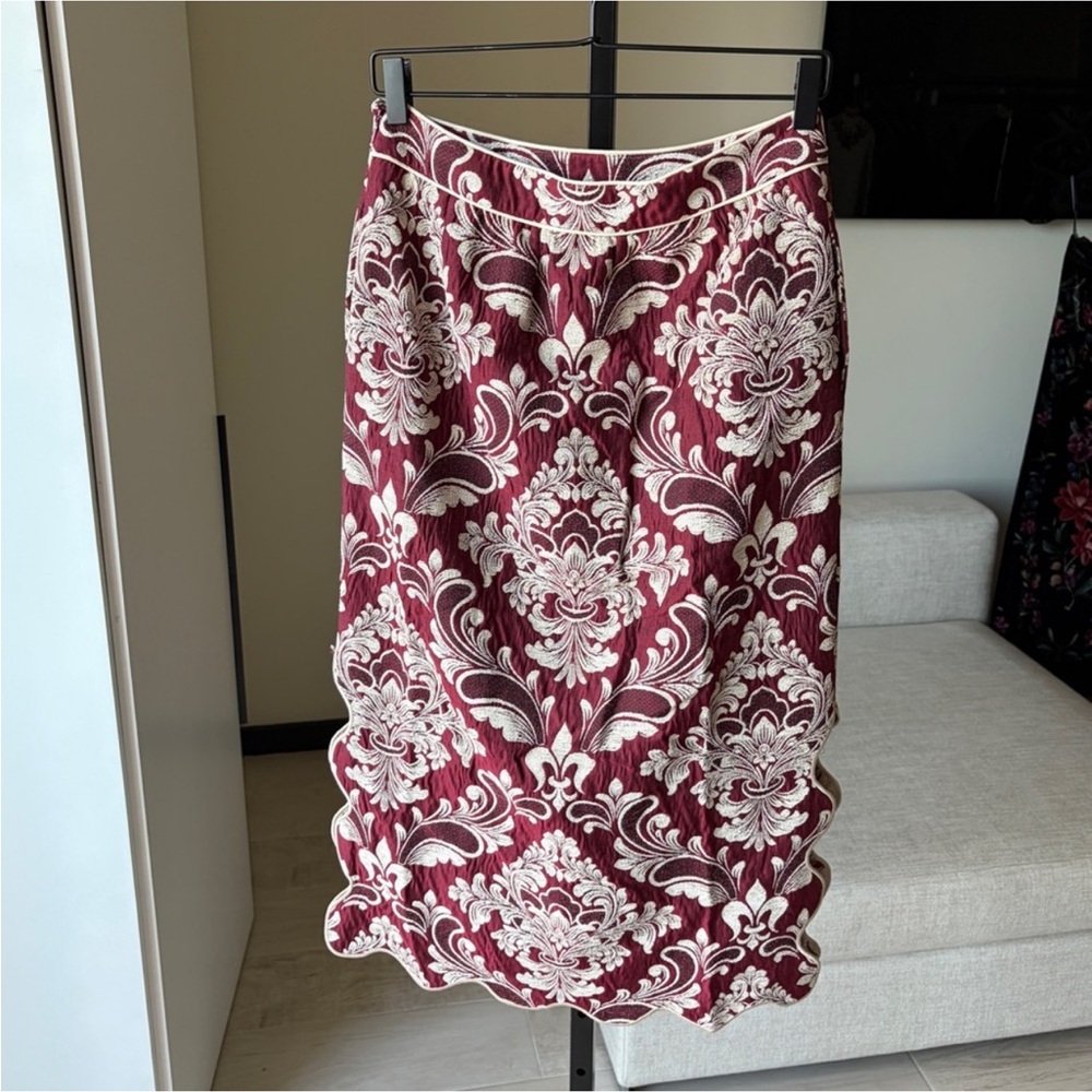 Farm Rio: Bicolor Jacquard Waves Midi Skirt DT - Picture 9 of 10
